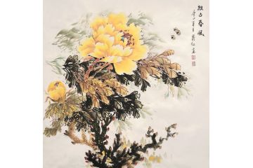 国画牡丹 萧红新品力作花鸟画《独占春风》