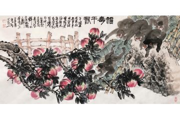 实力派画家丁浩然写意花鸟画新品《福寿千秋》