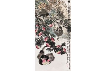 丁浩然新品力作写意花鸟画《康而寿》