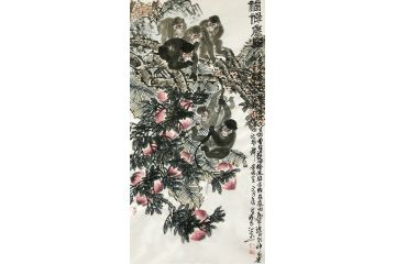 丁浩然新品力作写意花鸟画《福禄康宁》
