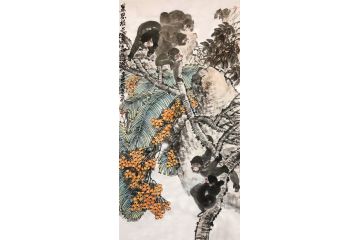 实力派画家丁浩然写意花鸟画新品《累累枝上实》