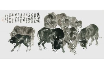 丁浩然新品力作写意动物画《黄牛颂》