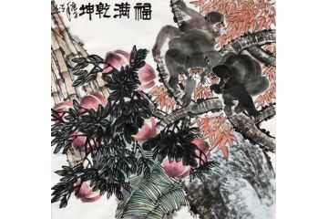 丁浩然新品力作写意花鸟画《福满乾坤》