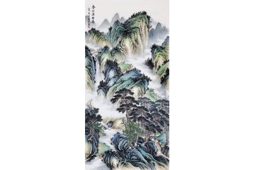精品仿古画 张利新品力作山水画《春山溪水长》