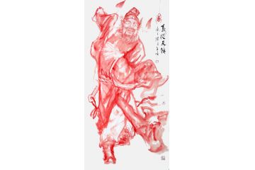 柳子峻新品四尺竖幅国画人物《喜从天降》