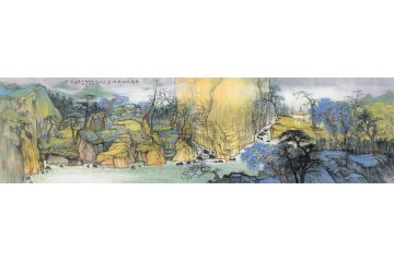 中美协会员管旺林新品山水画《放怀天地外，得气山水间》