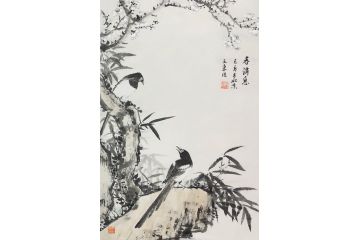 实力派画家王东新品力作花鸟画《春消息》