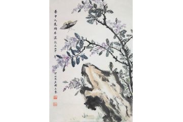 霍春阳先生入室弟子王东花鸟画《香中入道瑞香浓》