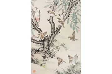 实力派画家王东新品力作花鸟画《晨欢》