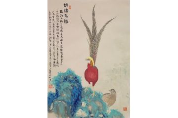  霍春阳先生入室弟子王东花鸟画《锦绣前程》