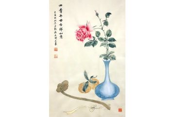 实力派画家王东新品力作花鸟画《四季平安吉祥如意》