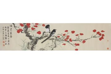 实力派画家王东新品力作花鸟画《鸿业双喜》
