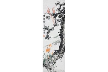 实力派画家王东新品力作花鸟画《双寿图》