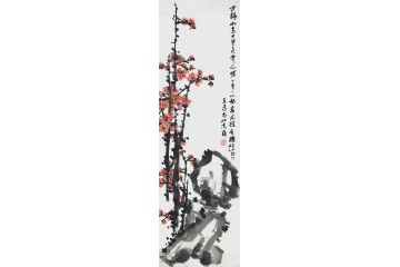 霍春阳先生入室弟子王东花鸟画《古梅如高士》