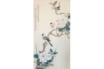 客厅装饰画 范九龙工笔花鸟画《同声若鼓瑟，合韵似鸣琴》