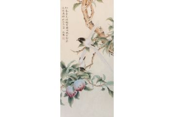 客厅装饰画 范九龙工笔花鸟画《初春景色》