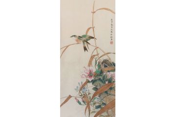卧室装饰画 范九龙工笔花鸟画《穷款》