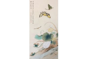 客厅装饰画 范九龙工笔花鸟画《寻艳复寻香，似闲还似忙》