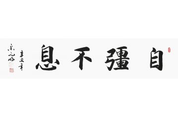 宋元明四尺对开行书书法作品《自强不息》
