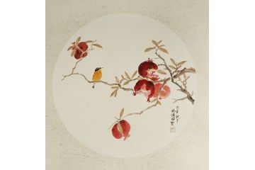 小品画 李辉新品力作斗方花鸟画《穷款》