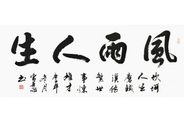 曹华敬小尺寸行书书法作品《风雨人生》