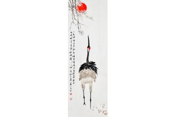 著名画家潘文良花鸟画作品《一杯晴雪买茶香》