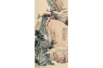 画坛才子潘文良山水画作品《策杖归山图》