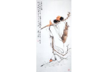 实力派画家潘文良人物画作品《一笔渡江图》