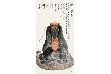 实力派画家潘文良人物画作品《禅思图》