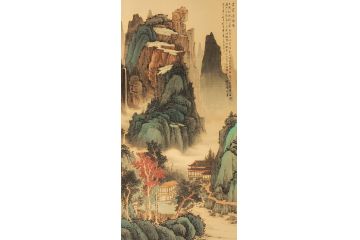 画坛才子潘文良山水画作品《清读图》