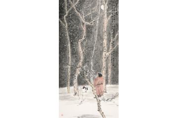 实力派画家潘文良人物画作品《寻香图》