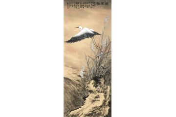 著名画家潘文良花鸟画作品《归野图》