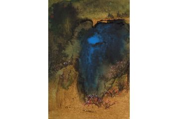 美协画家魏金岭国画山水画作品《穷款》