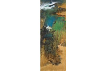 美协画家魏金岭国画创作山水画《穷款三》