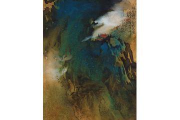 魏金岭国画山水画作品《静故了群空 空故纳万境》