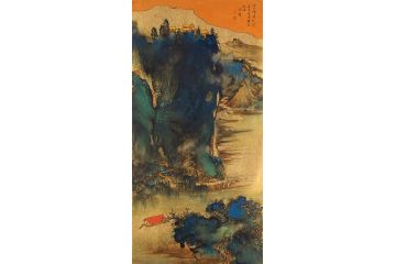 魏金岭新品力作国画山水画《空山禅寺报祥音》