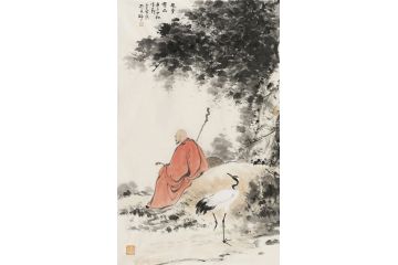 霍春阳入室弟子李亚人物画作品《风骨仙品》