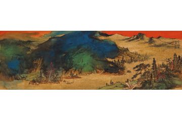 美协画家魏金岭山水画作品《山光凝碧》