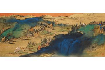 美协画家魏金岭山水画作品《侗寨印象》