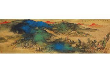 美协画家魏金岭国画作品《晴岚揽秀色》
