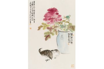 霍春阳入室弟子李亚花鸟画作品《富贵平安》
