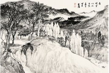 魏金岭新品国画写生山水画《青州云门山》