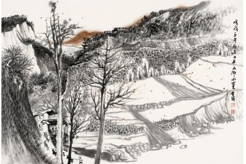 美协画家魏金岭国画山水画《写生八》