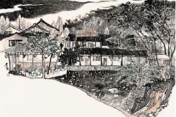 魏金岭新品国画创作水墨山水画《写生九》