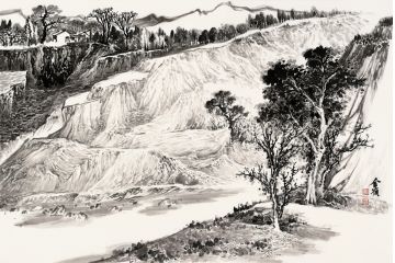 魏金岭国画创作水墨山水画新品《写生十》