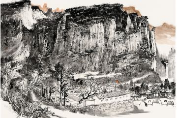 美协画家魏金岭国画山水画《写生十一》
