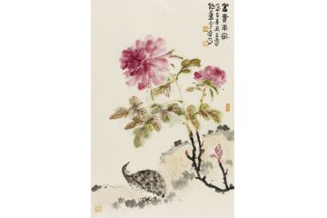 霍春阳入室弟子李亚花鸟画作品《富贵平安》