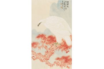 霍春阳入室弟子李亚花鸟画作品《凌云志》