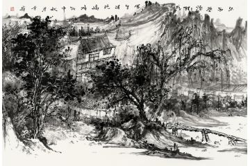 魏金岭国画创作写生山水画《江西黎源理坑》