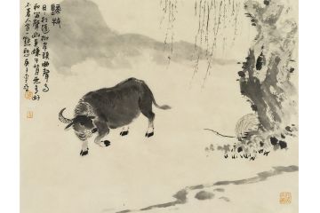 中美协会员李亚动物画作品《归牧》